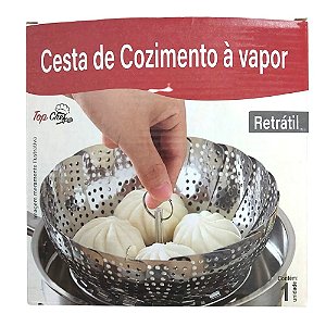 Cesta Inox para Cozimento a Vapor - 18cm - Top Chef