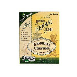Chá Funcional Orgânico Gengibre e Cúrcuma - 15  sachês - Tribal - Sem cafeína