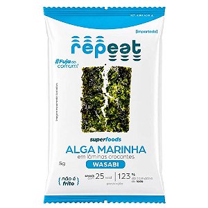 Alga Marinha Temperada Okazu Nori Wasabi Repeat 5g – Crocante e Picante