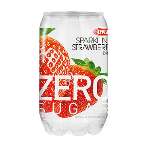 Bebida Gaseificada de Morango Sparkling Strawberry Drink OKF Zero Suggar