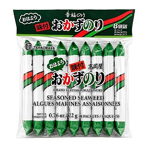 Alga Marinha Temperada Okazu Nori Takaokaya 22g – 8 Pacotes Individuais
