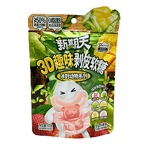 Bala de Goma Sabor Frutas Mistas 3D Bobo Peelable Fudge 60g – Divertida e Recheada
