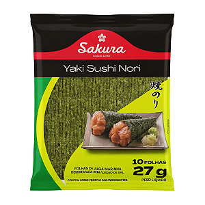 Alga para Sushi Nori Sakura 10 Folhas – Ideal para Sushi, Temaki e Receitas Orientais