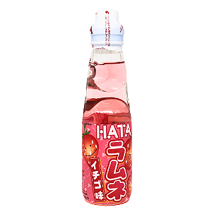 Bebida Ramune Morango Hata – Refrigerante Japonês com Bolinha de Gás