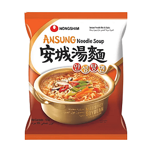 Macarrão Ansung Tangmyun Nongshim 125g – Lámen Coreano com Pasta de Soja e Sabor Suave Picante
