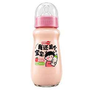 Bebida na Mamadeira de Morango com Leite e Soja Chuyin 280ml – Embalagem Divertida
