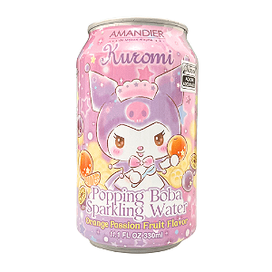 Refrigerante Kuromi Tangerina e Maracujá com Bubble 330ml – Divertido e Refrescante
