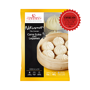 Pão Chinês Nikuman de Carne Suína com Legumes Longway 8 unidades Congelado