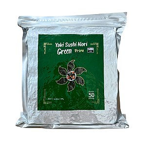 Alga para Sushi Nori Green Prime 50 Folhas – Yaki Sushi 140g