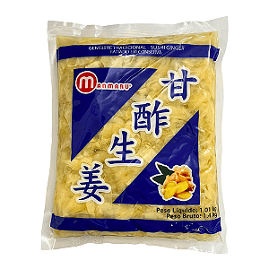 Gengibre em Conserva Manmaru 1kg – Fatiado Tradicional para Sushi
