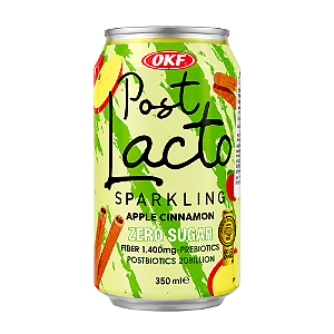 Bebida Gaseificada Post Lacto OKF Maçã e Canela 350ml – Zero Açúcar com Prebióticos