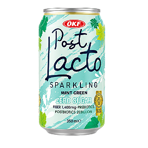 Bebida Gaseificada Post Lacto OKF Mint Green 350ml – Zero Açúcar com Prebióticos