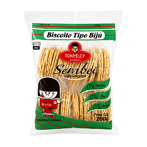Biscoito Tipo Biju Sembei Tonyelcy com Gengibre 200g – Crocante e Sem Lactose