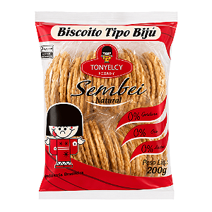 Biscoito Tipo Biju Sembei Natural Tonyelcy 200g – Crocante e Sem Lactose
