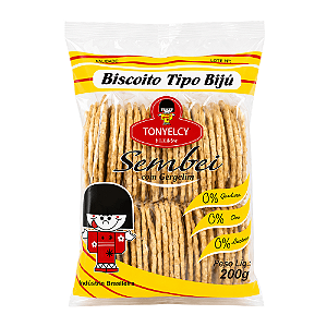 Biscoito Tipo Biju Sembei com Gergelim Tonyelcy 200g – Crocante e Sem Lactose