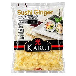 Gengibre para Sushi Fatiado em Conserva Karui 1kg – Tradicional e Pronto para Servir