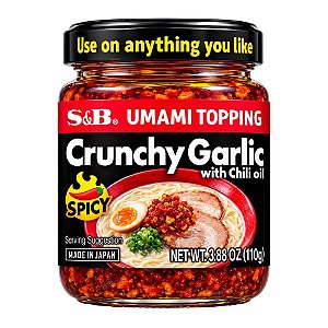 Crunchy Garlic Spicy Alho Crocante com Óleo de Pimenta S&B 110g – Picante Intenso e Sabor Umami