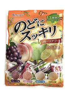 Bala Japonesa de Frutas Kasugai Nodo ni Sukkiri Fruits