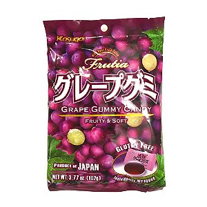 Bala Japonesa Mastigável Uva Kasugai Gummy Candy