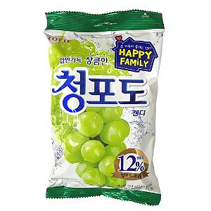 Bala Coreana de Uva Verde Lotte 153g – Sabor Intenso e Frutado