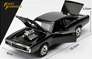 Miniatura Carro Dodge Charger Velozes E Furiosos do Toreto 1/32