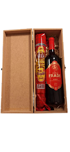 Kit Presente Vinho Tinto Bordô Suave+ salame