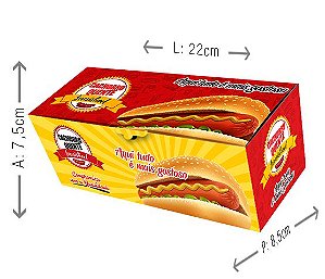 Embalagem para Hot Dog G – 23,5 x 9 x 7 cm – 100 Unidades – Villas