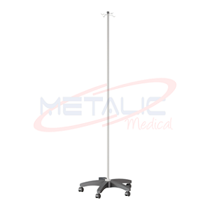 MT 3325 - Suporte soro altura fixa base em nylon 5 com rodas - Pintado