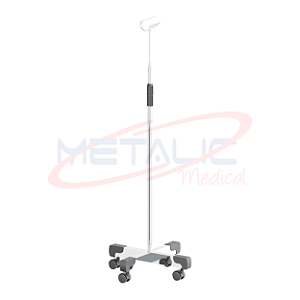 MT 381 - Luminária flexível altura regulável 4 pés pintada com rodas - Inox