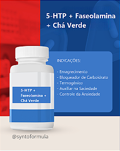 5-HTP 50mg + Faseolamina 500mg + Chá Verde 250mg