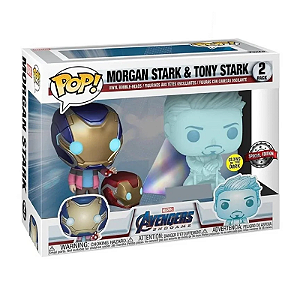 Funko Pop! Marvel Homem de Ferro / Iron Man Morgan Stark & Tony Stark 2 Pack Exclusivo Glow