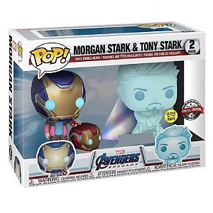 Funko Pop! Marvel Homem de Ferro / Iron Man Morgan Stark & Tony Stark 2 Pack Exclusivo Glow