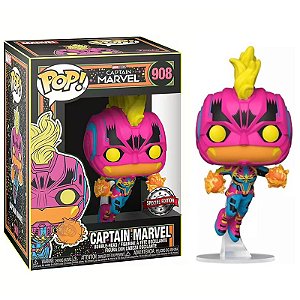 Funko Pop! Marvel Captain Marvel 908 Exclusivo Black Light