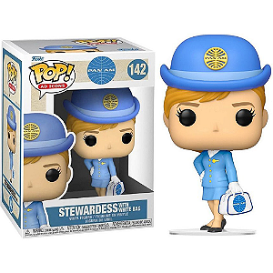 Funko Pop! Ad Icons Pan Am Aeromoça Stewardess With White Bag 142