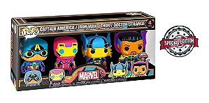 Funko Pop! Marvel  Captain America/ Iron Man/ Thor/ Doctor Strange 4 Pack Exclusivo