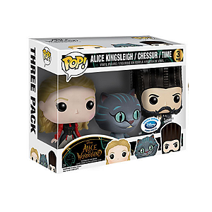 Funko Pop! Disney Alice no Pais das Maravilhas Alice Kinglesight Chessur Time 3 Pack Exclusivo