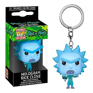 Chaveiro Funko Pop Keychain Rick Morty Hologram Rick Clone