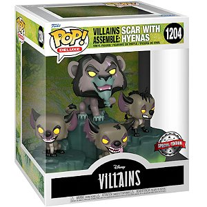 Funko Pop! Filme Disney O Rei Leao Lion King Villains Assemble Scar With Hyenas 1204 Exclusivo