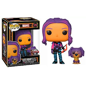 Funko Pop! Marvel Kate Bishop With Lucky The Pizza Dog 1212 Exclusivo BlackLight