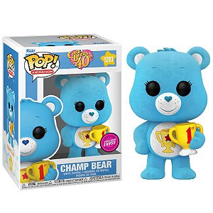Funko Pop! Ursinhos Carinhosos Care Bears Champ Bear 1203 Exclusivo Chase Flocked