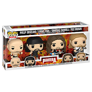 Funko Pop! Rocks Pantera Philip Anselmo / Vinnie Paul / Dimebag Darrell / Rex Brown 4 Pack