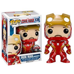 Funko Pop! Marvel Civil War Iron Man (Unmasked) 136 Exclusivo