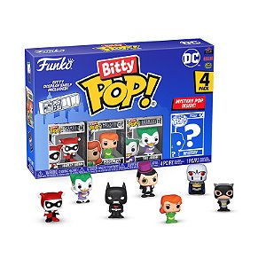 Funko Bitty Pop! DC Comics 4 Pack Harley Quinn,Poison Ivy, The Joker + Surpresa
