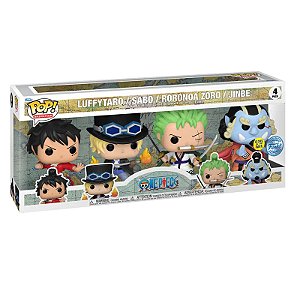 Funko Pop! Animation One Piece Luffytaro Sabo Roronoa Zoro Jinbe 4 Pack Exclusivo Glow