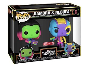 Funko Pop! Filme Guardiões da Galáxia Marvel Guardians Of The Galaxy Black Light Gamora & Nebula 2 Pack Exclusivo