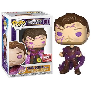 Funko Pop! Filme Marvel Guardiões da Galáxia Guardians Of The Galaxy Star-Lord 611 Exclusivo Glow