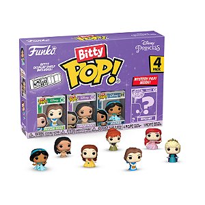 Funko Bitty Pop! Disney Princesas Belle Pocahontas Jasmine + Surpresa 4 Pack