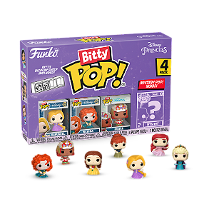 Funko Bitty Pop! Disney Princesas Rapunzel Merida Moana + Surpresa 4 Pack
