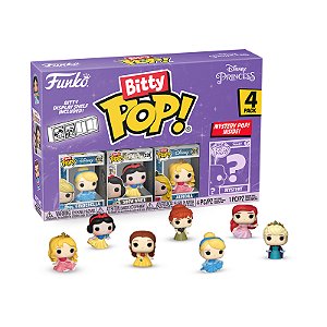 Funko Bitty Pop! Disney Princesas Cinderella Snow White Aurora + Surpresa 4 Pack