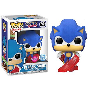 Funko Pop! Games Sonic The Hedgehog Classic Sonic 632 Exclusivo Flocked